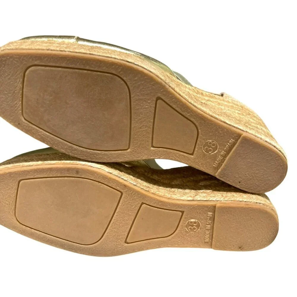 Andre Assous Pedra Gold Espadrille Wedge Size 9 NEW